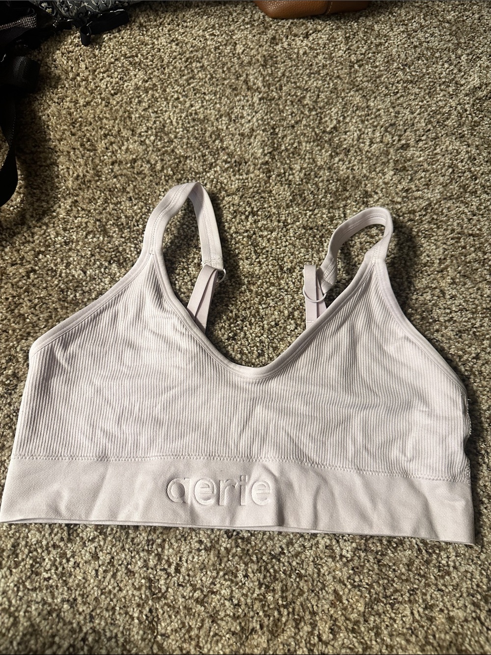 aerie Ribbed Seamless Bralette in Pale Pink